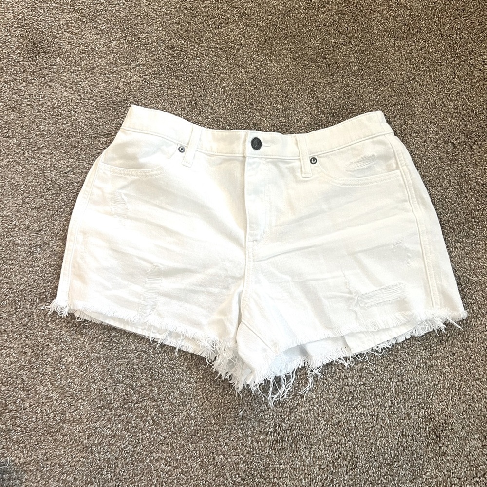Aerie White Denim Shorts